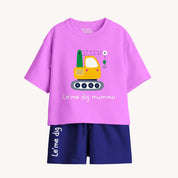Boys Toddler Le'me Dig Mumma Lavender and Navy Blue Coord Set