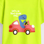 Boys Neon MiniSoft Cotton Tee – Dino Sized Fun