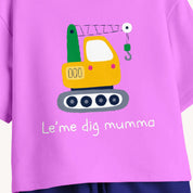 Boys Toddler Le'me Dig Mumma Lavender and Navy Blue Coord Set