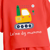 PlaySoft Cotton Co-ord – Mumma Dig Red