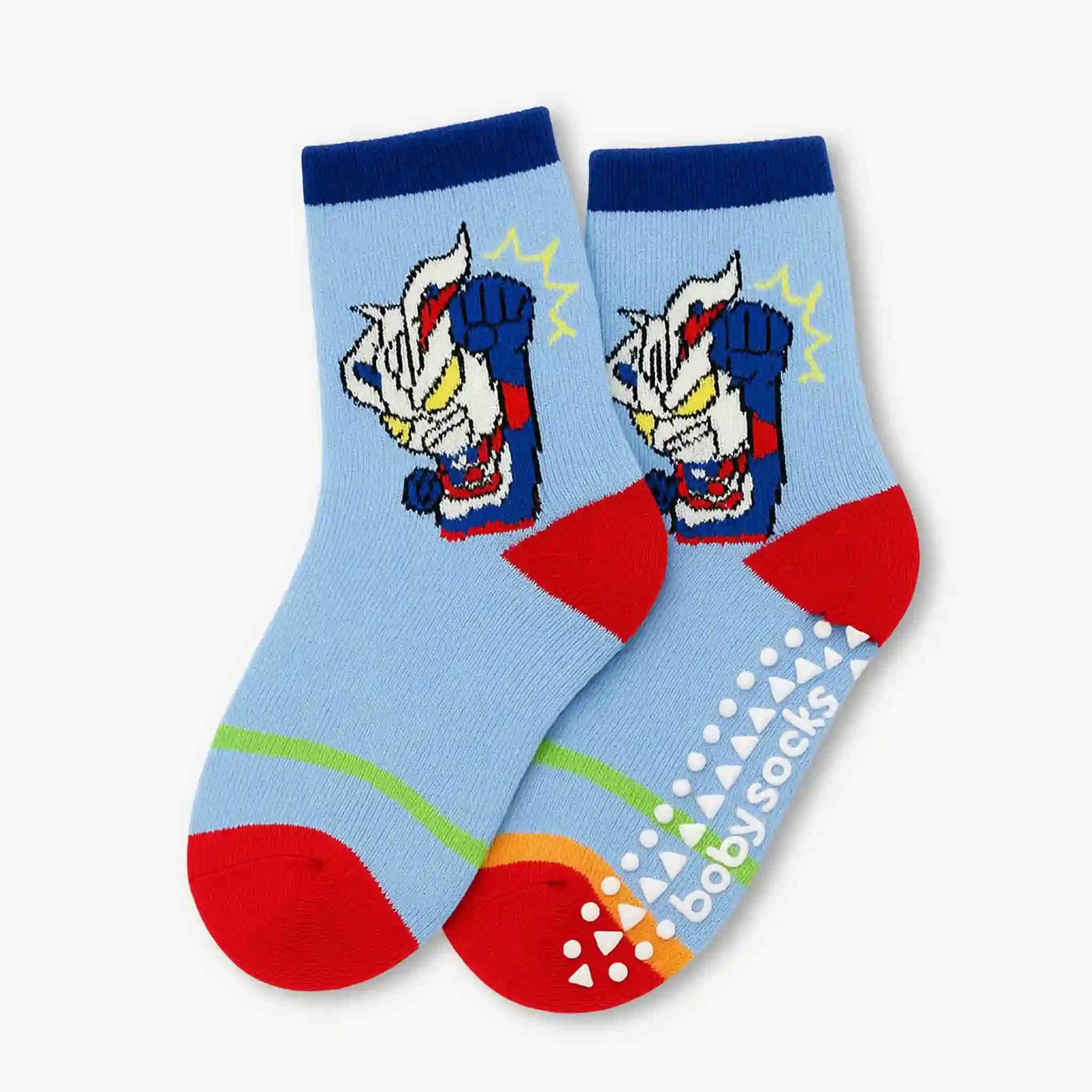 Action Hero Sky blue Grip Socks