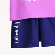 Boys Toddler Le'me Dig Mumma Lavender and Navy Blue Coord Set