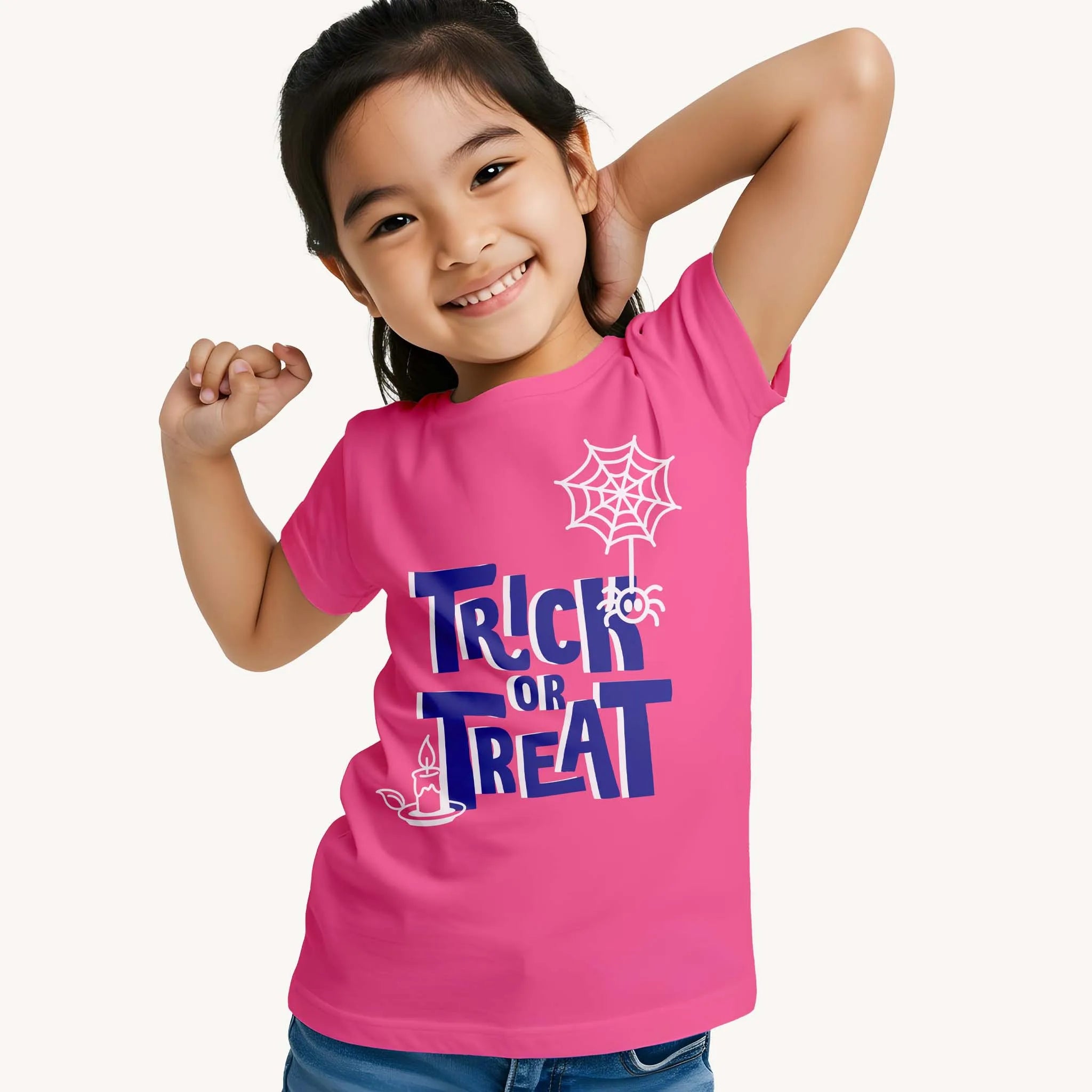 Girls' Pink Trick or Treat T-shirt