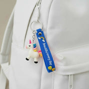 Kids Happy Unicorn Keychain Blue