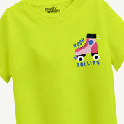 MiniSoft Cotton Tee –  Keep Rolling  Neon