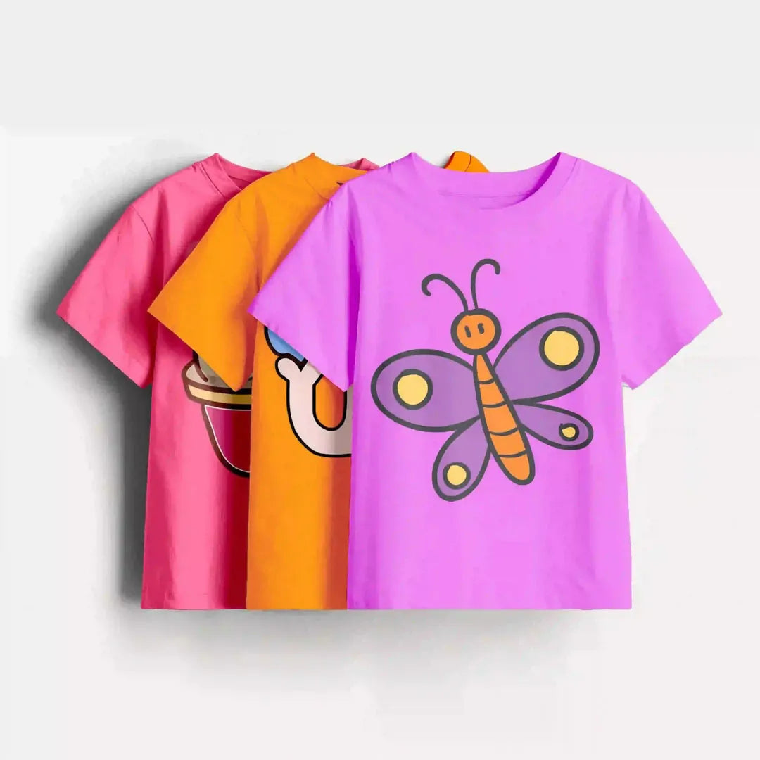 Girls - Pack Of 3 Minisoft Cotton Tees