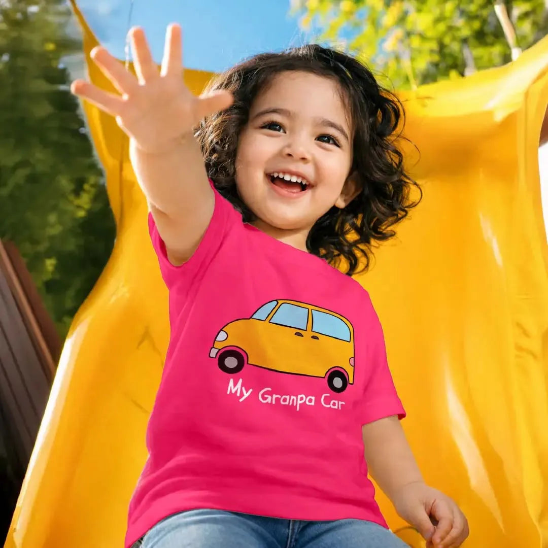 Grandpa's Car printed soft cotton t-shirt for toddler boys 1-4 years | Guugly Wuugly