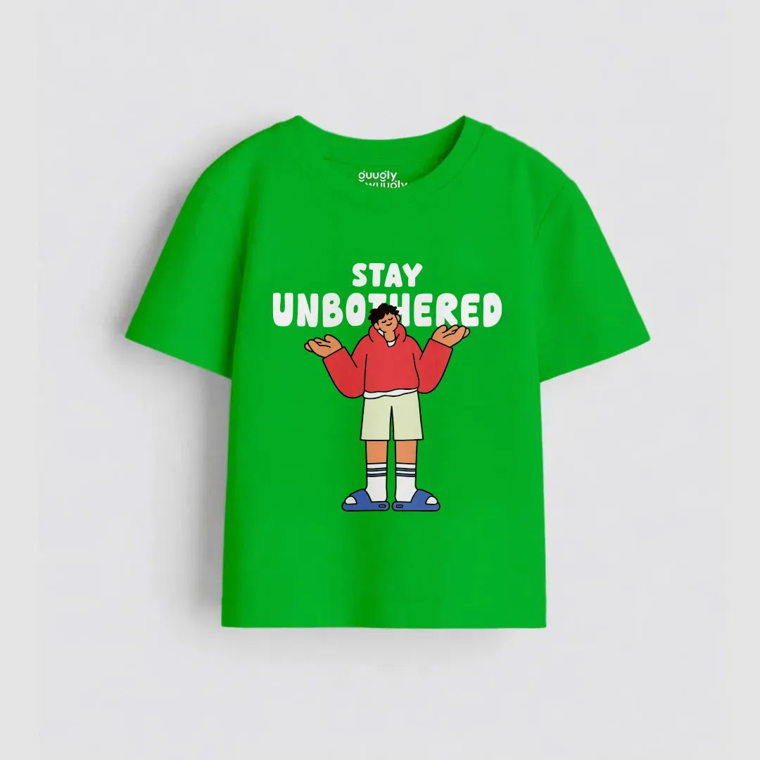 Boys Green MiniSoft Cotton Tee – Stay Unbothered