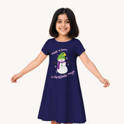 FlowSoft Cotton A-Line Dress - Snow Magic