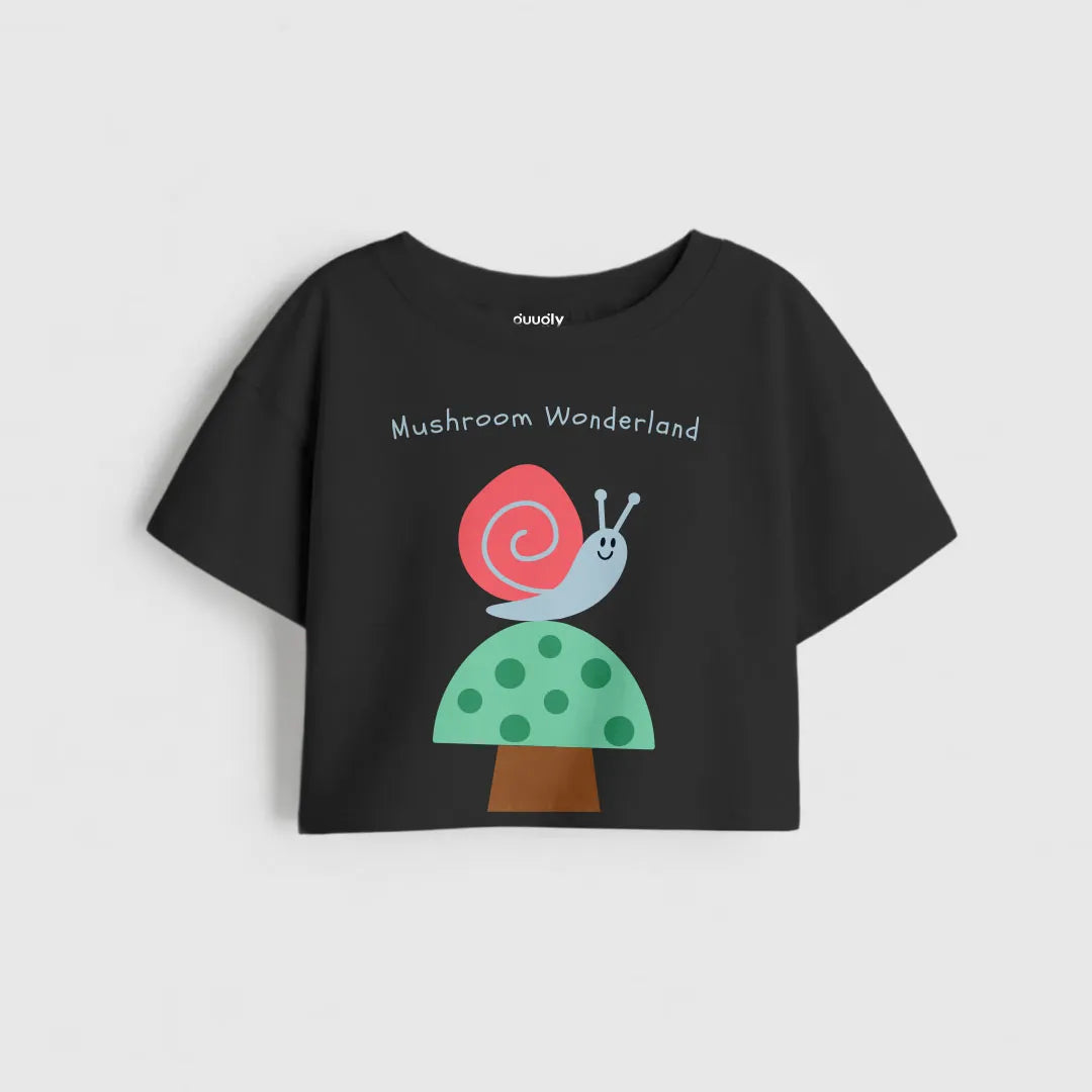 MiniSoft Cotton Crop Top – Mushroom Wonderland