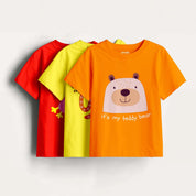Girls-Pack Of 3 Minisoft Cotton Tees