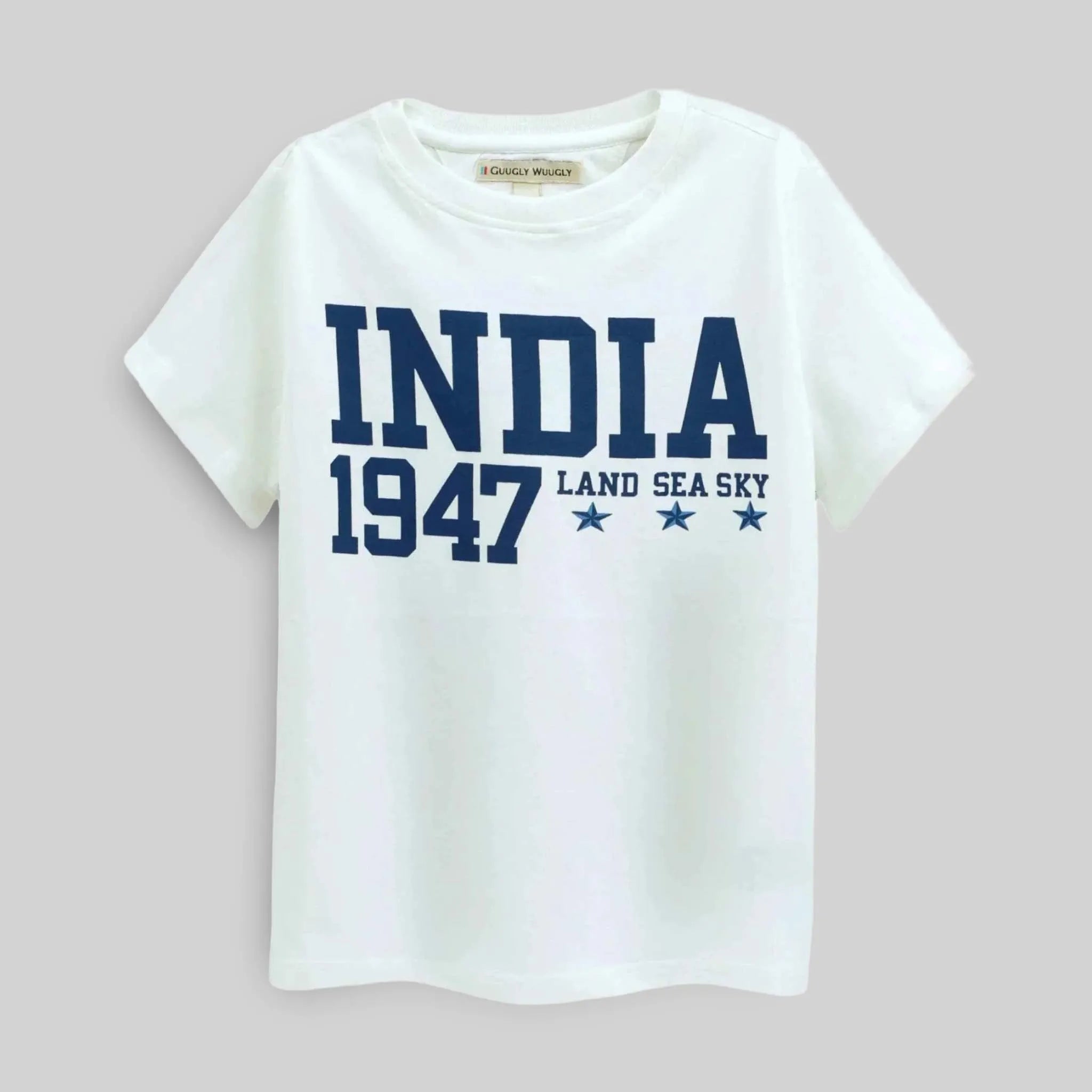MiniSoft Cotton Tee – India 1947 White
