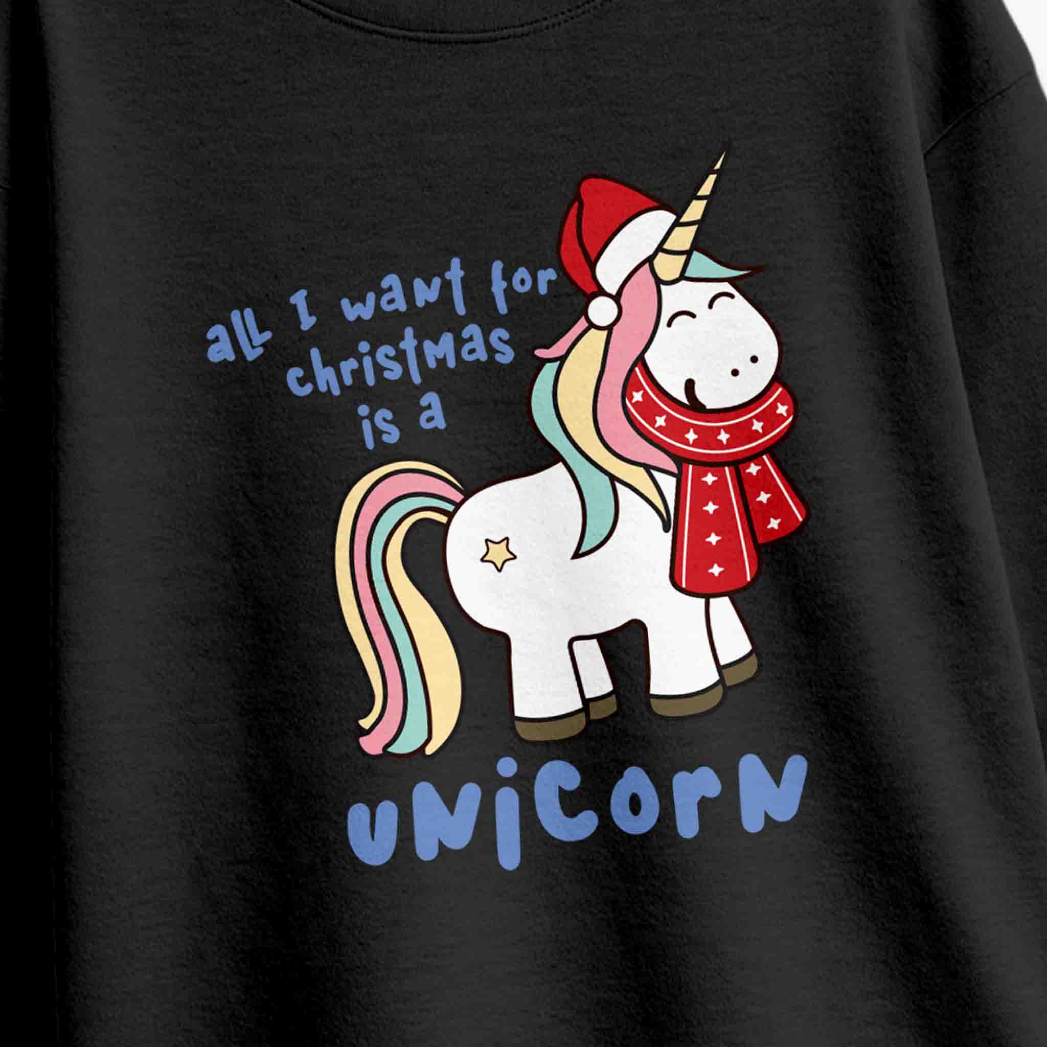 MiniSoft Cotton Long-Sleeve Tee – Christmas Unicorn