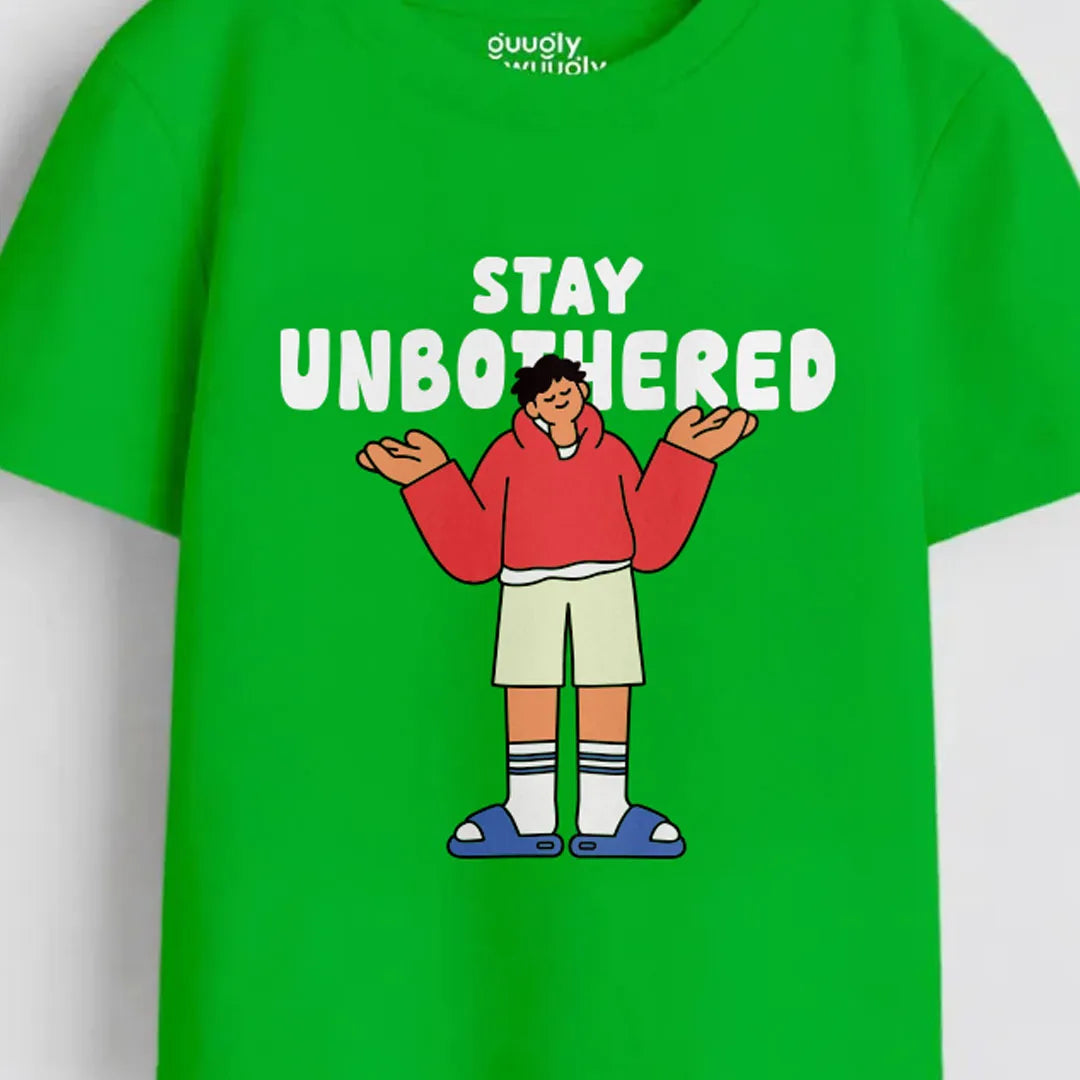 Boys Green MiniSoft Cotton Tee – Stay Unbothered