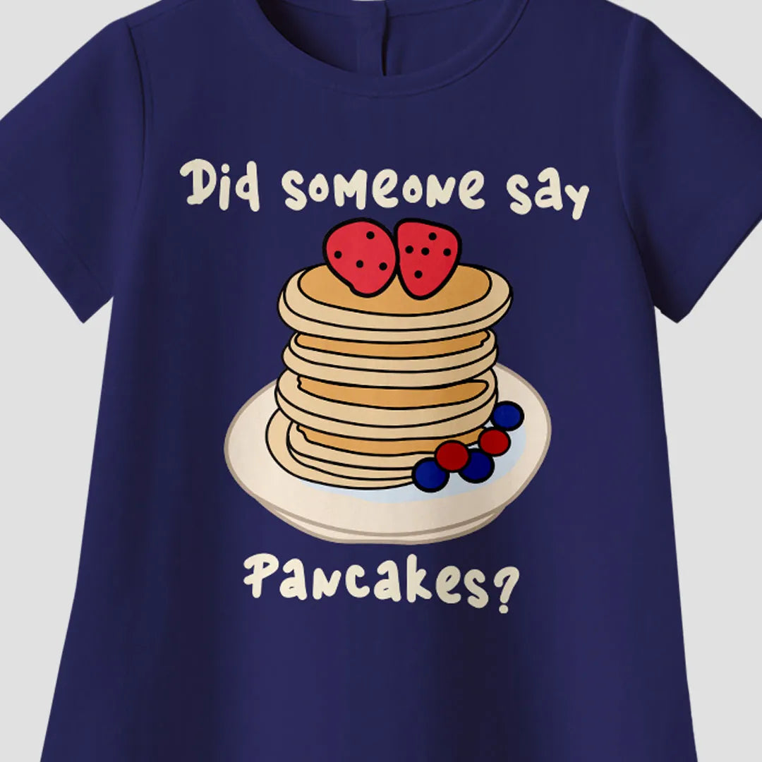FlowSoft Cotton A-Line Dress – Pancakes Print (Toddlers)