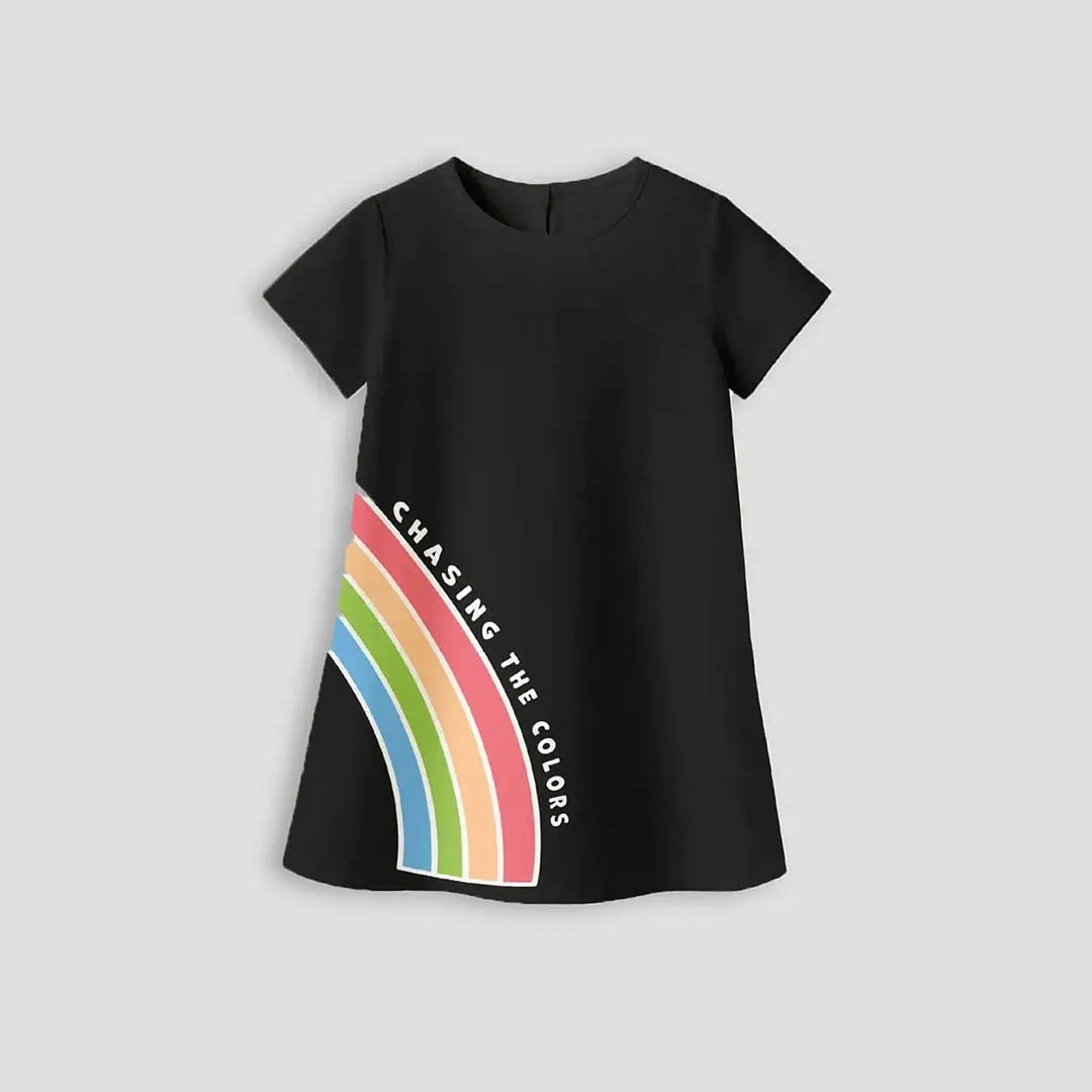 FlowSoft Cotton A-Line Dress – Rainbow (Toddlers)