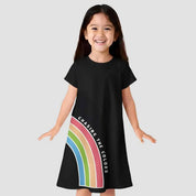 FlowSoft Cotton A-Line Dress – Rainbow (Toddlers)