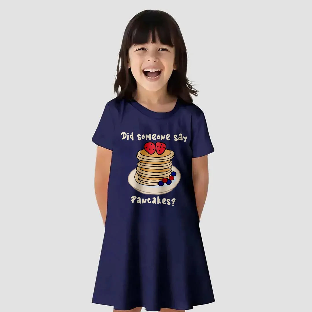 FlowSoft Cotton A-Line Dress – Pancakes Print (Toddlers)