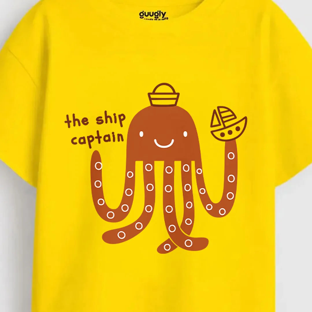 Girls Yellow MiniSoft Cotton Tee – Ship Captain