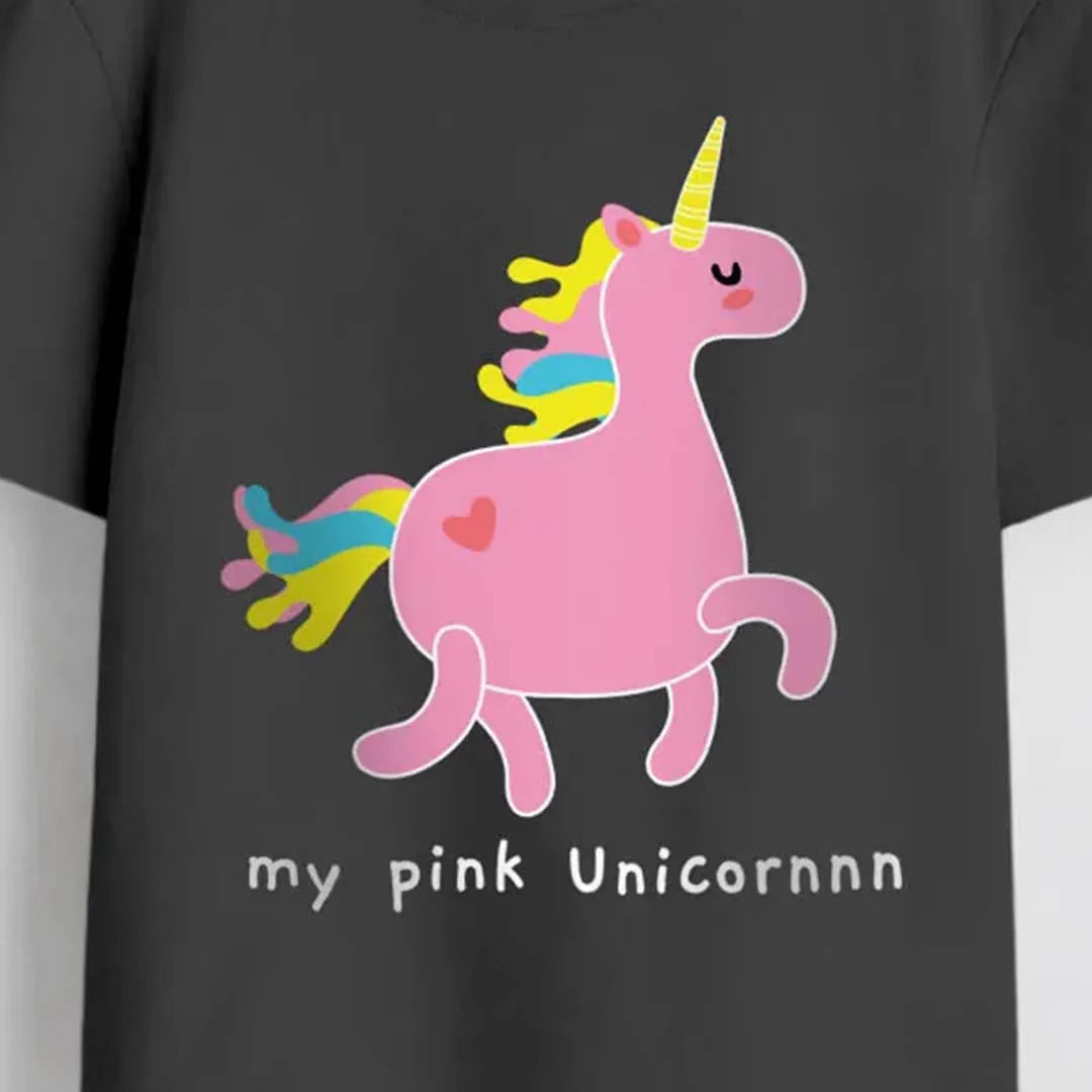 MiniSoft Cotton Tee – Pink Unicorn