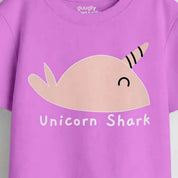 Girls Lavender MiniSoft Cotton Tee – Unicorn Shark