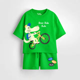 Boys Red PlaySoft Cotton Co-ord – Roar Ride Rule