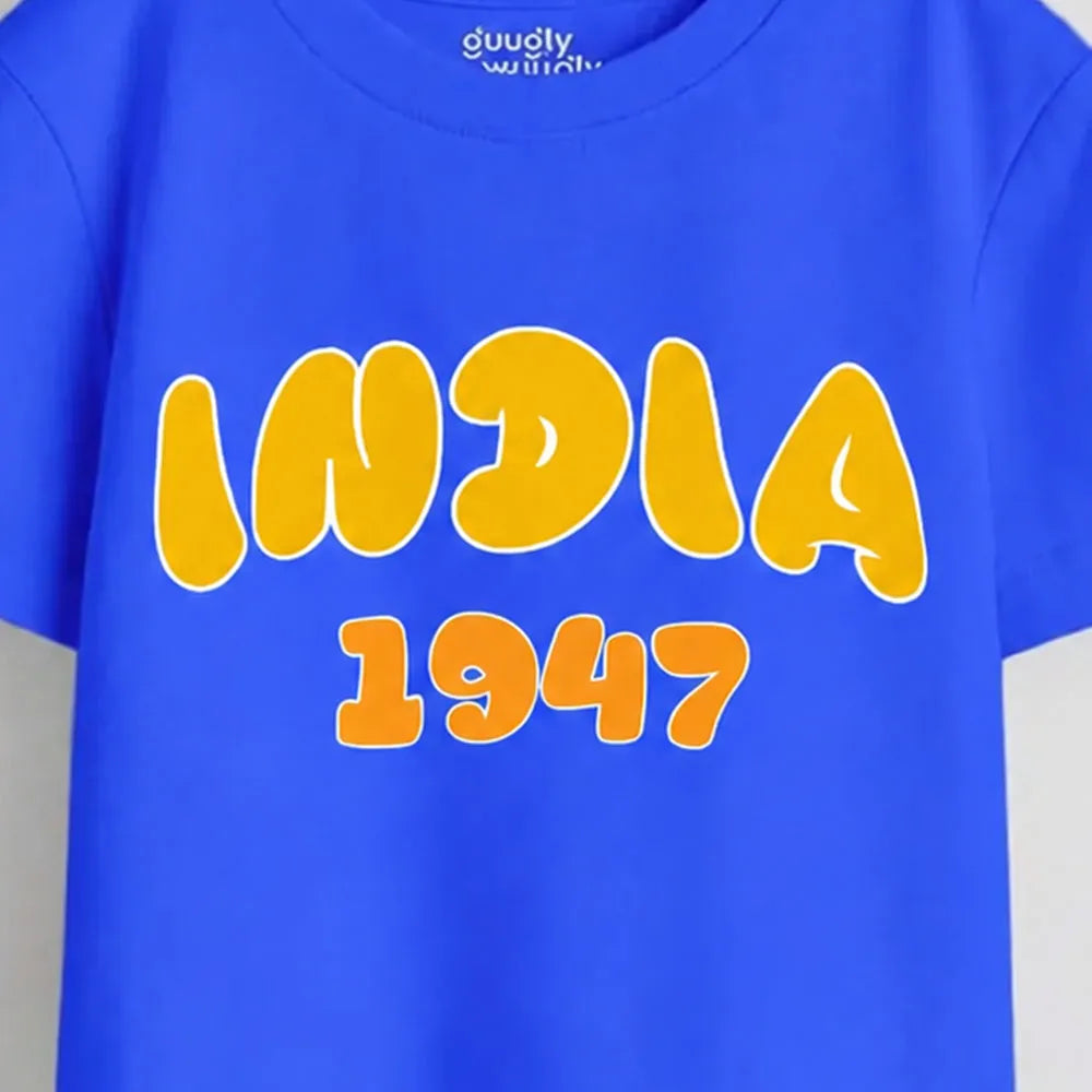 MiniSoft Cotton Tee - India 1947 Blue