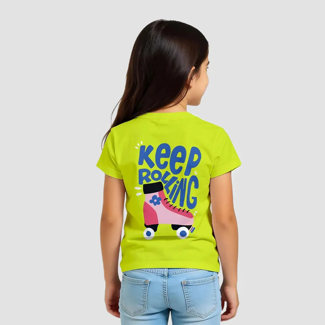 MiniSoft Cotton Tee –  Keep Rolling  Neon