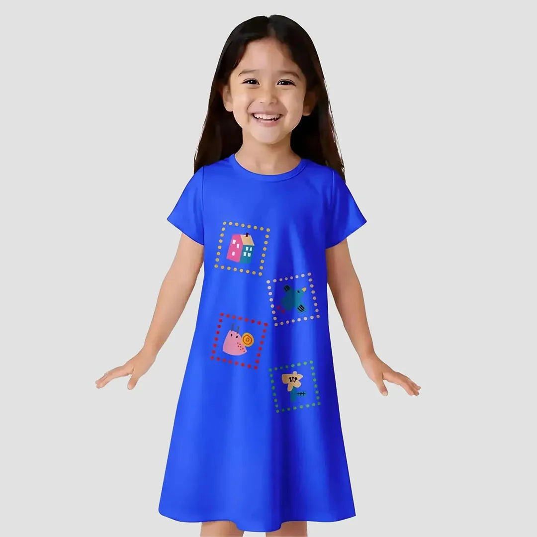 FlowSoft Cotton A-Line Dress – Tiny Tales (Toddlers)
