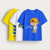 Boys pack of 3 printed cotton t-shirts | Guugly Wuugly