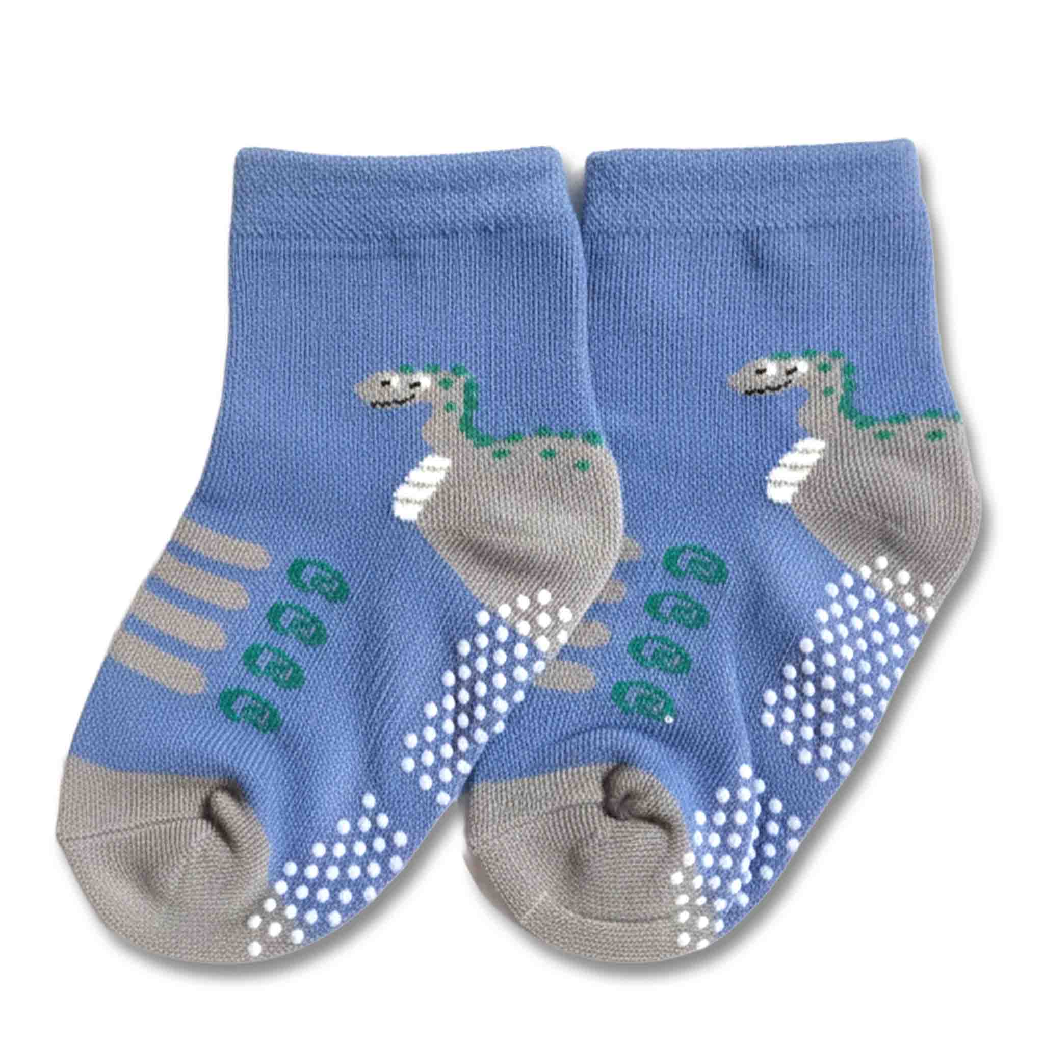 Dino Face Blue  Grip Socks