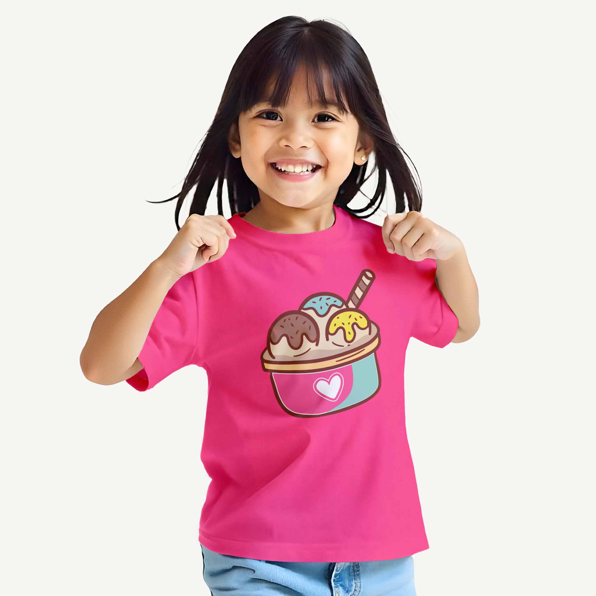 Girls Ice-Cream Pink T-shirt