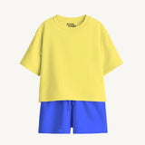 PlaySoft Cotton Co-ord – Yellow & Classic Blue