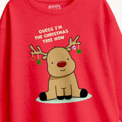 Boys Toddler Christmas Deer Red Long Sleeves Tshirt