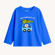 Boys Toddler Merry Christmas Classic Blue Long Sleeves Tshirt