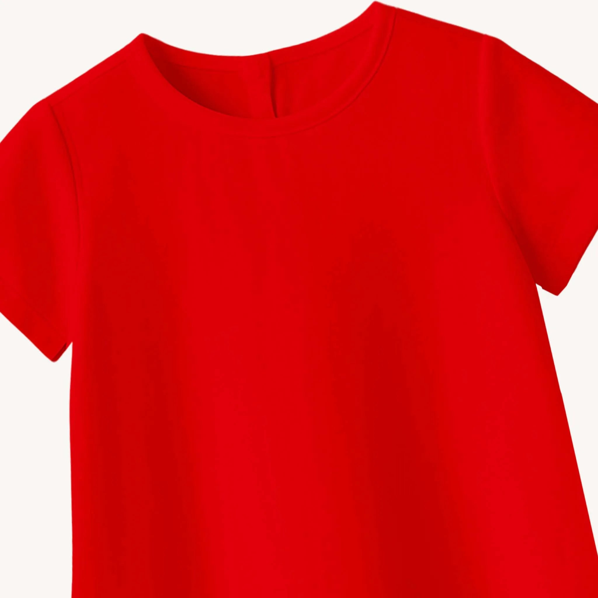 Girls Solid Red A Line Dress