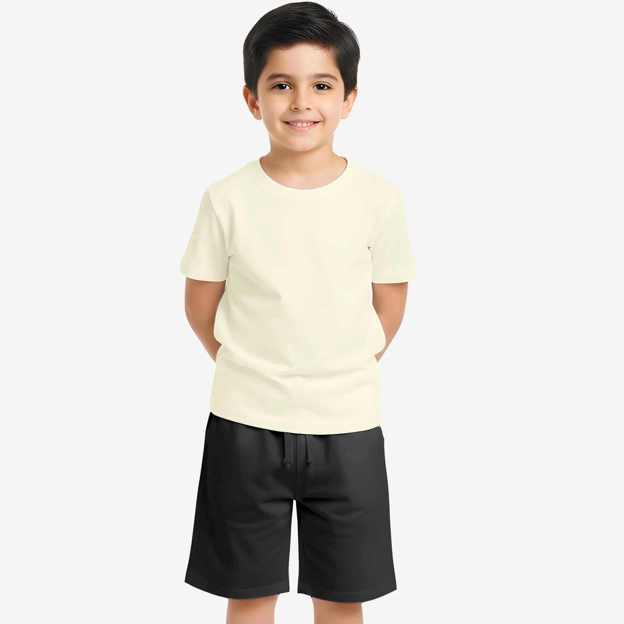 BYOB Boys Solid Black Shorts