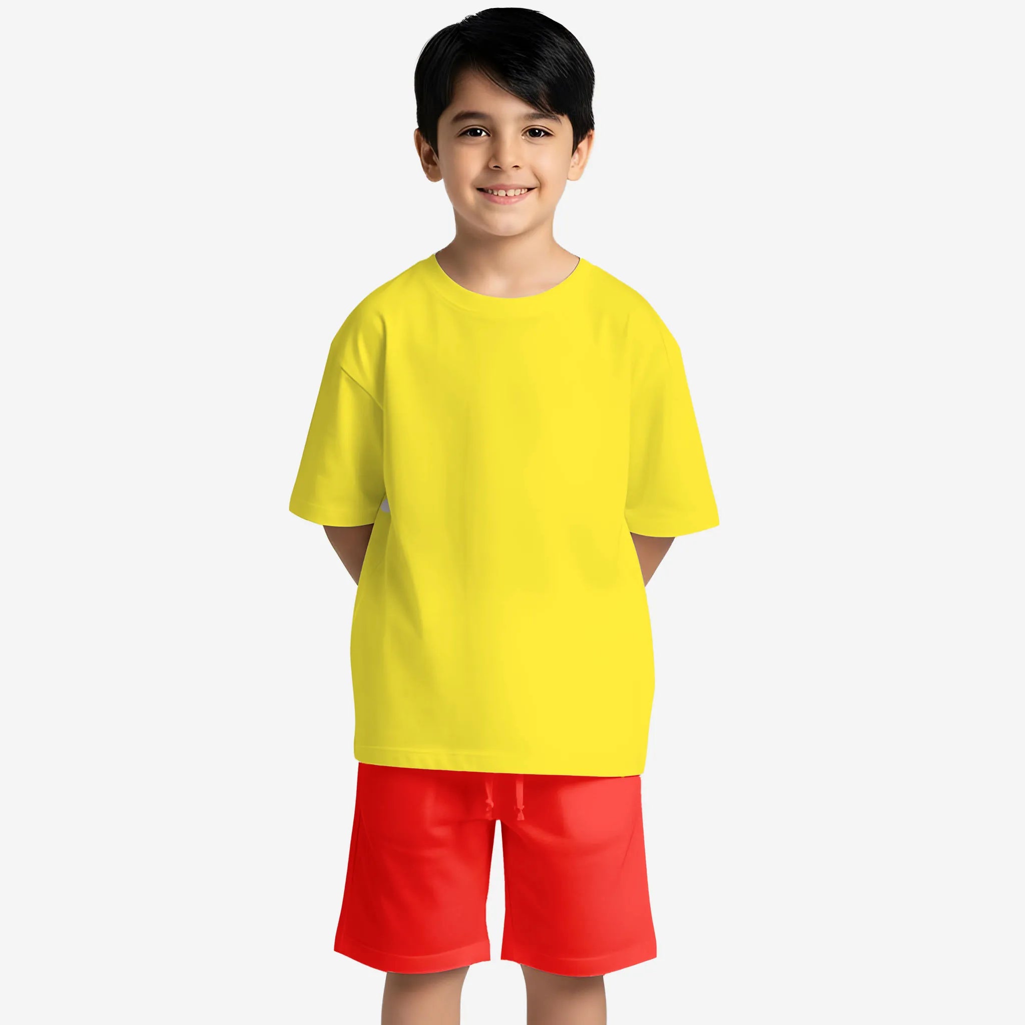 BYOB Boys Solid Red Shorts