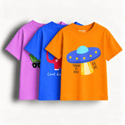Boys-Pack Of 3 Minisoft Cotton Tees