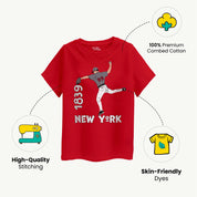 Boys Red Newyork Baseball Features