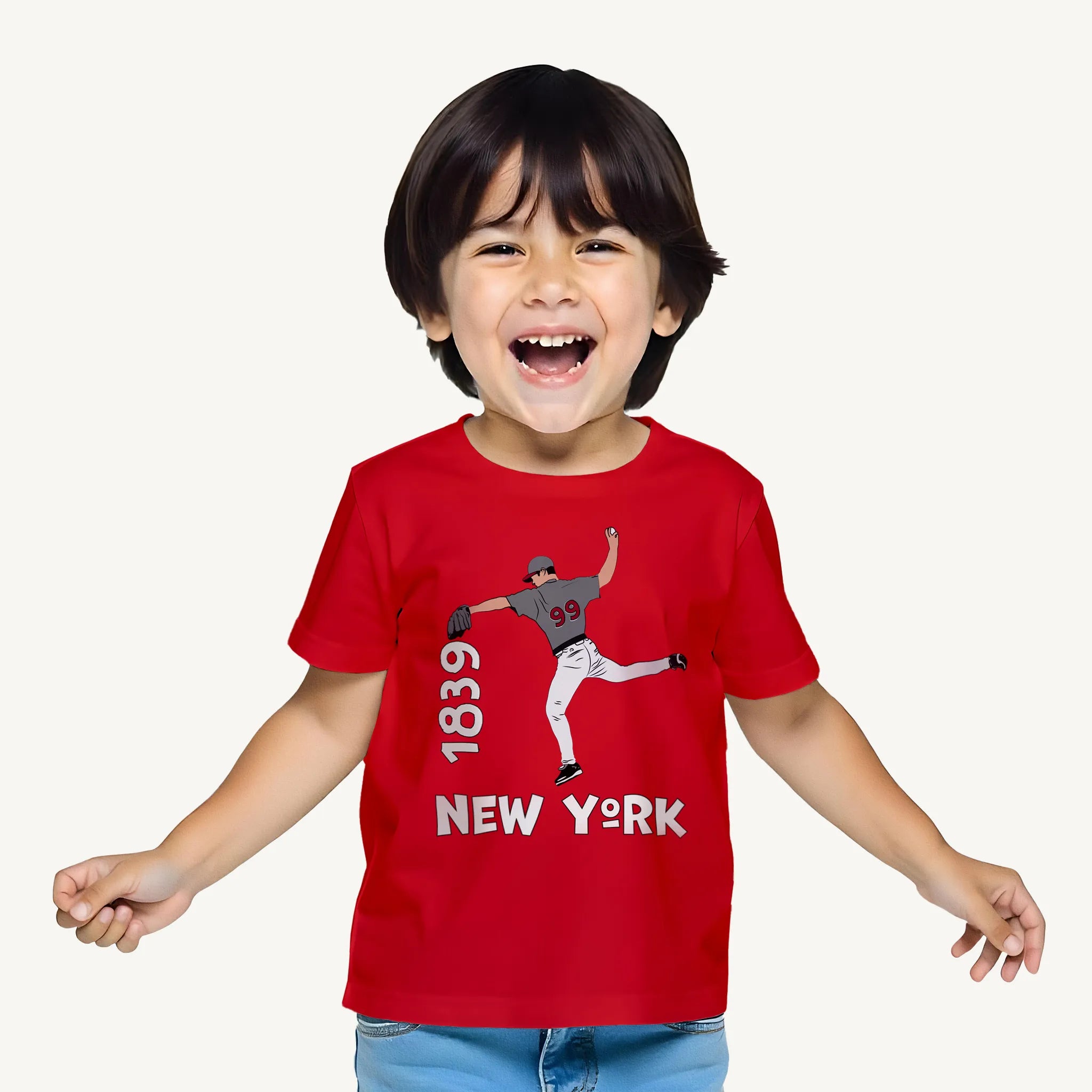 Boys Red Newyork Baseball