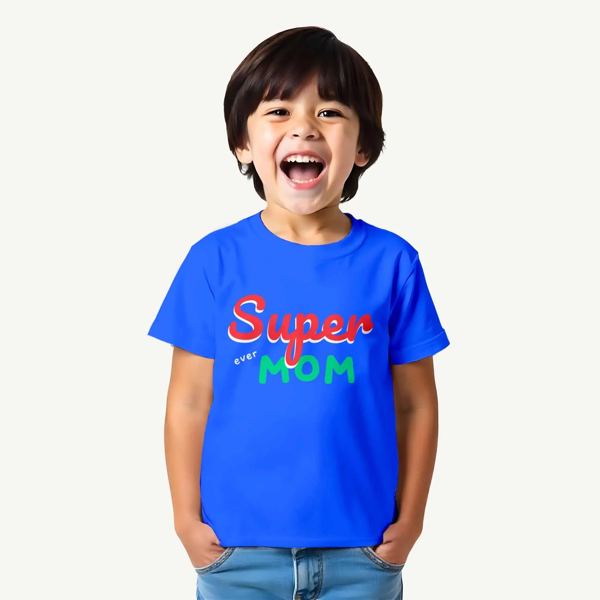 Boys-Super-ever-mom-ClassicBlue-Tshirt-Model