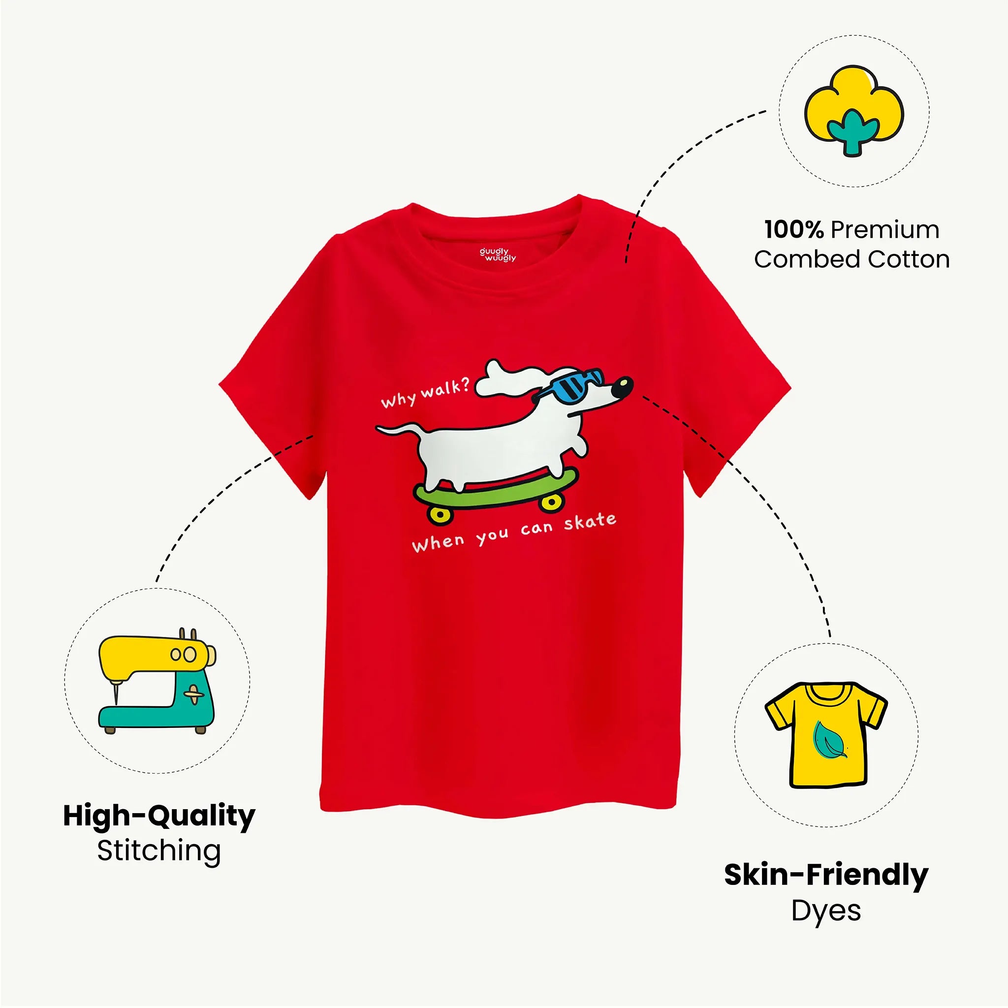 Boys why walk dog Red Tshirt Feature