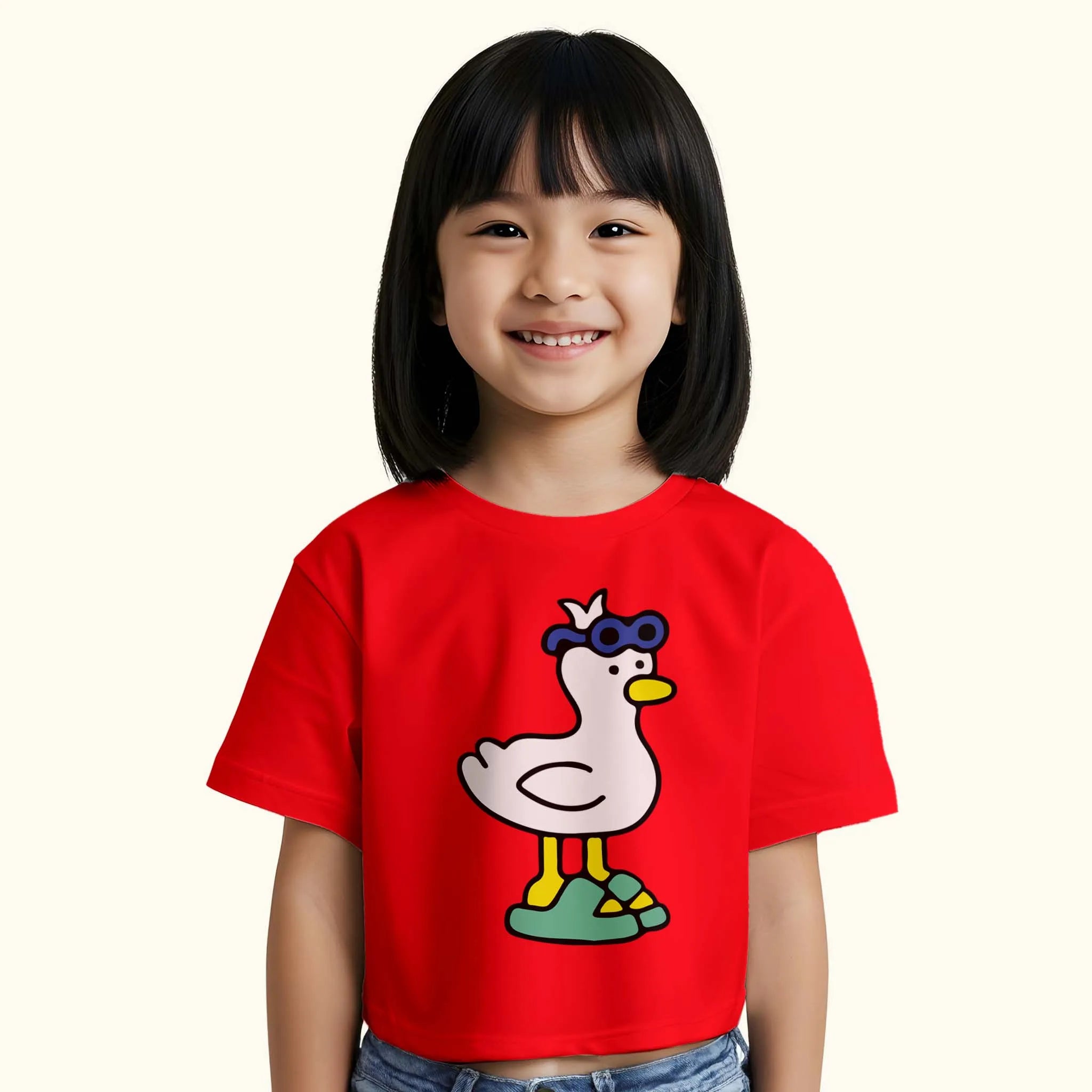 Girls Cool Duck Crop Top
