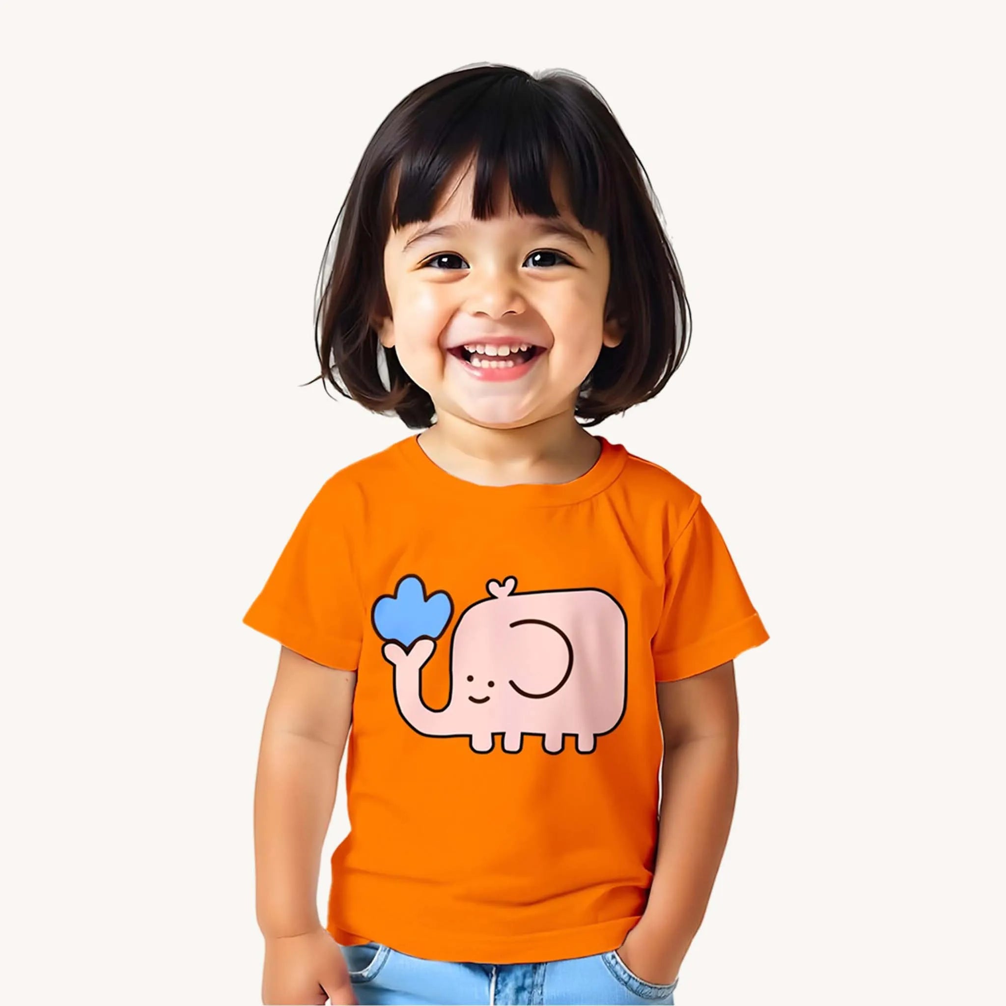 Girls Cute Elephant T-shirt