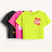 Girls - Pack Of 3 Minisoft Cotton Crop Tops