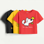 Girls- Pack Of 3 Minisoft Cotton CropTop