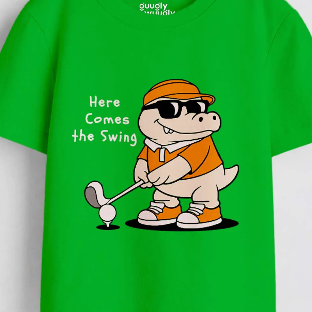 MiniSoft Cotton Tee – Golfer Croc Swing