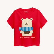 Girls-Brown-Bear-T-shirt-Front