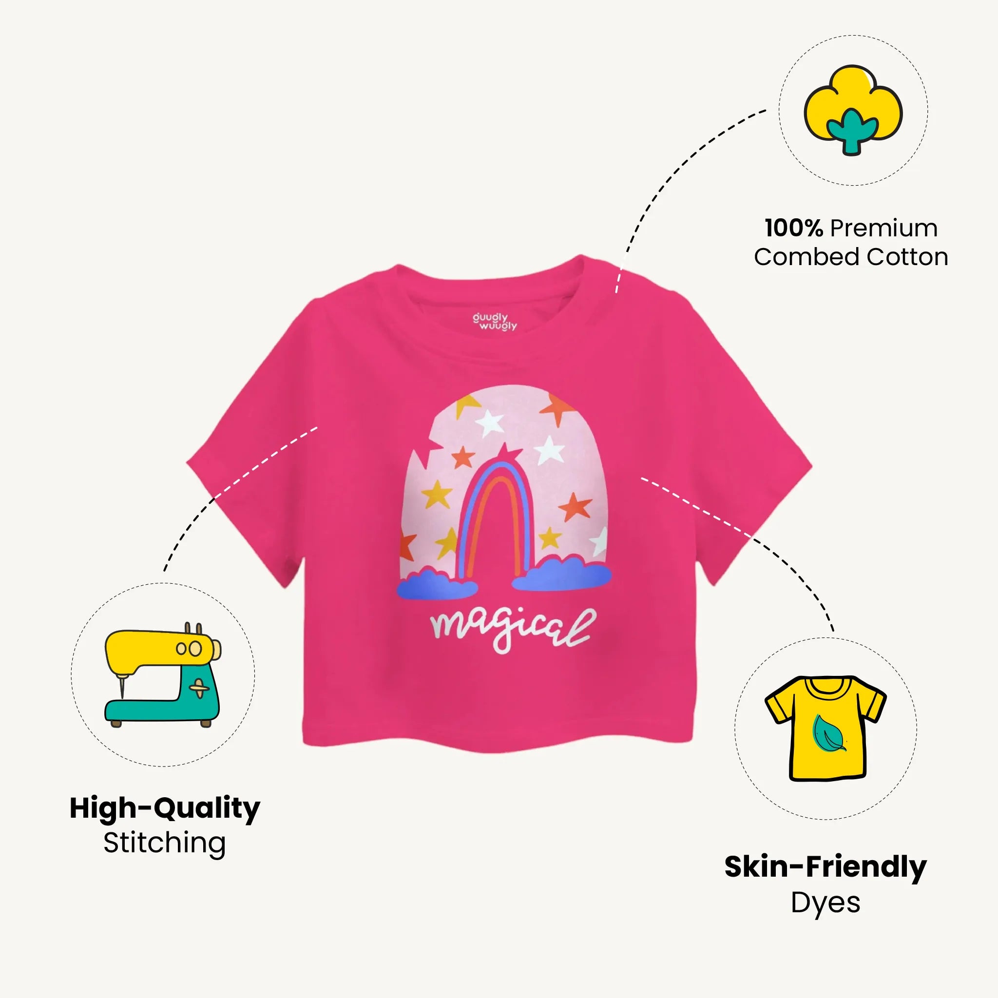 Girls-Magical-Pink-T-shirt-Features